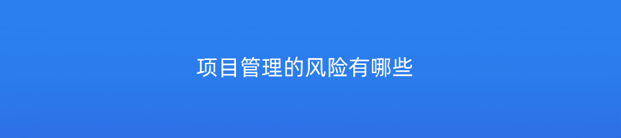 项目管理的风险有哪些