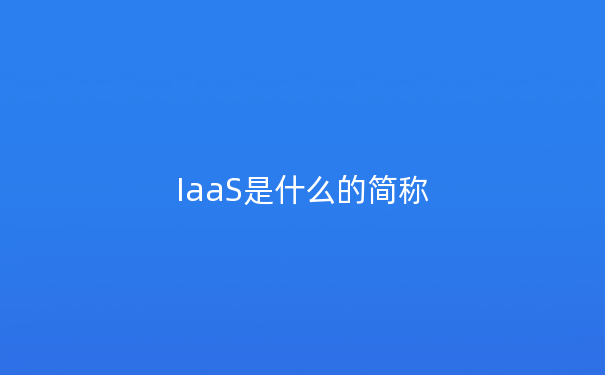IaaS是什么的简称