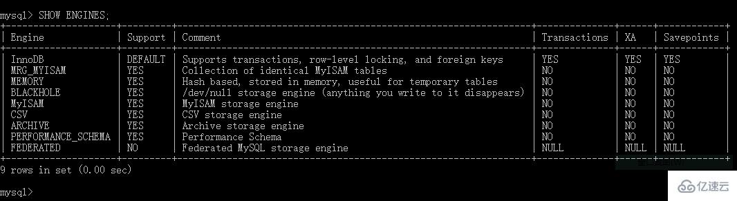 mysql如何查询存储引擎