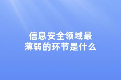 信息安全领域最薄弱的环节是什么 • Worktile社区