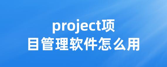 project项目管理软件怎么用