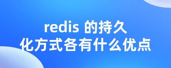 redis 的持久化方式各有什么优点