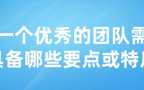 一个优异的团队需具备哪些要点或特质