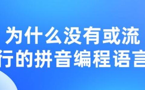 为什么没有或流行的拼音编程语言