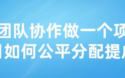 团队协作做一个项目如何公平分配提成