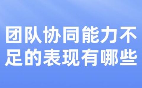 团队协同能力不足的表现有哪些