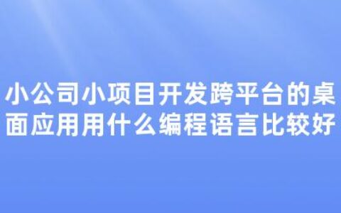 小公司小项目开发跨平台的桌面应用用什么编程语言比较好