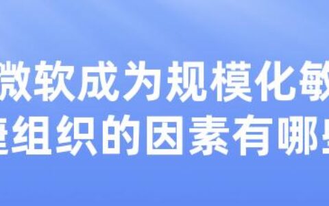 微软成为规模化敏捷组织的因素有哪些