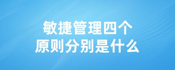 敏捷管理四个原则分别是什么