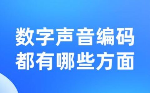 数字声音编码都有哪些方面