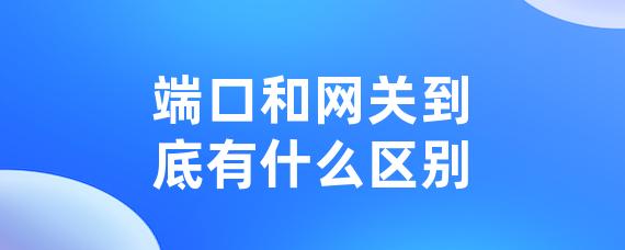 端口和网关到底有什么区别