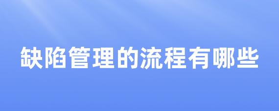 缺陷管理的流程有哪些