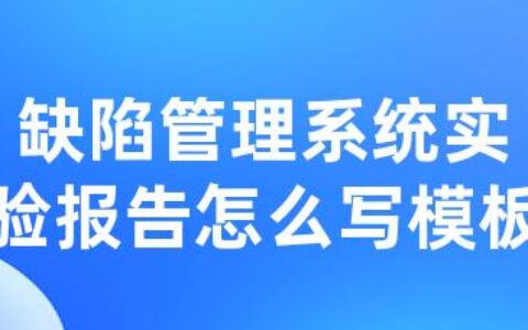 缺陷管理系统实验报告怎么写模板