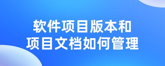 软件项目版本和项目文档如何管理