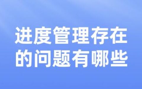 进度管理存在的问题有哪些