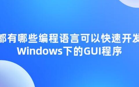 都有哪些编程语言可以快速开发Windows下的GUI程序