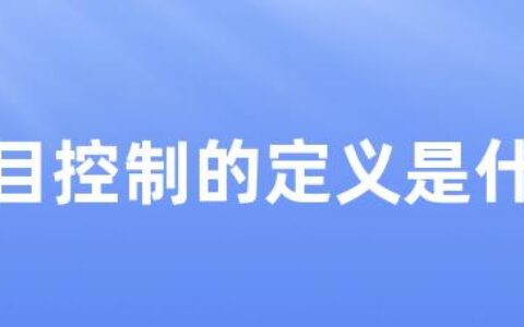 项目控制的定义是什么