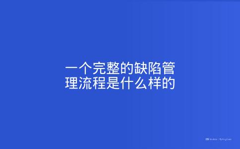 一个完整的缺陷管理流程是什么样的