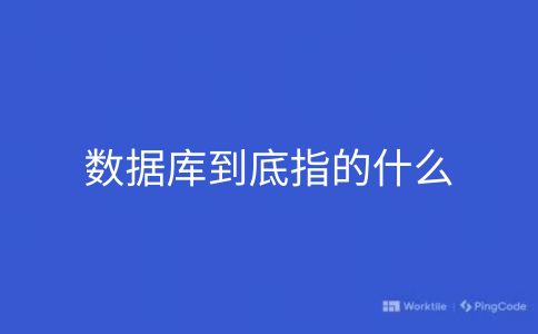 数据库到底指的什么