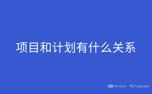 项目和计划有什么关系