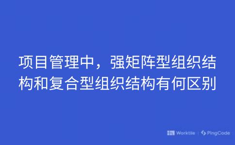 项目管理中，强矩阵型组织结构和复合型组织结构有何区别