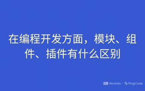 在编程开发方面，模块、组件、插件有什么区别