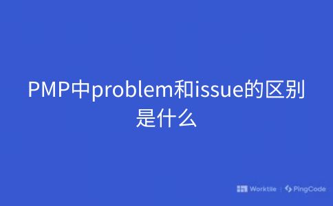 PMP中problem和issue的区别是什么