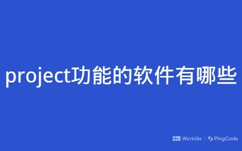 project功能的软件有哪些