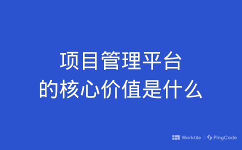 项目管理平台的核心价值是什么