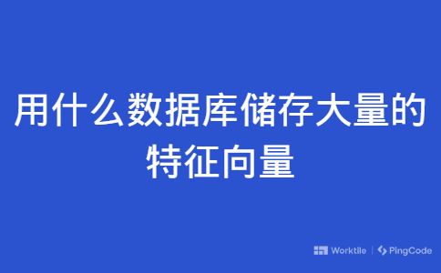 用什么数据库储存大量的特征向量