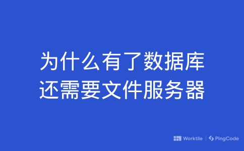 为什么有了数据库还需要文件服务器