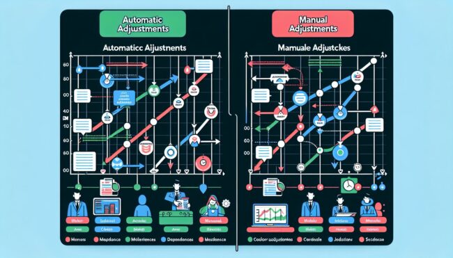 甘特图中的自动调整和手动调整有什么不同