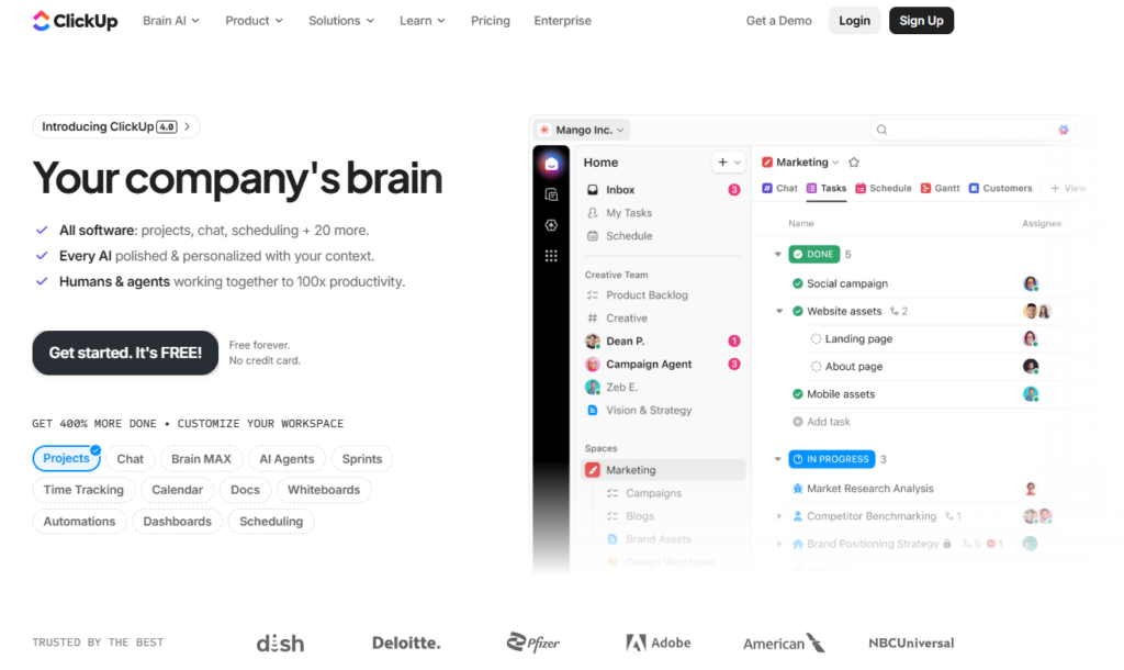 企业任务管理软件推荐:2026 年 8 款主流工具对比