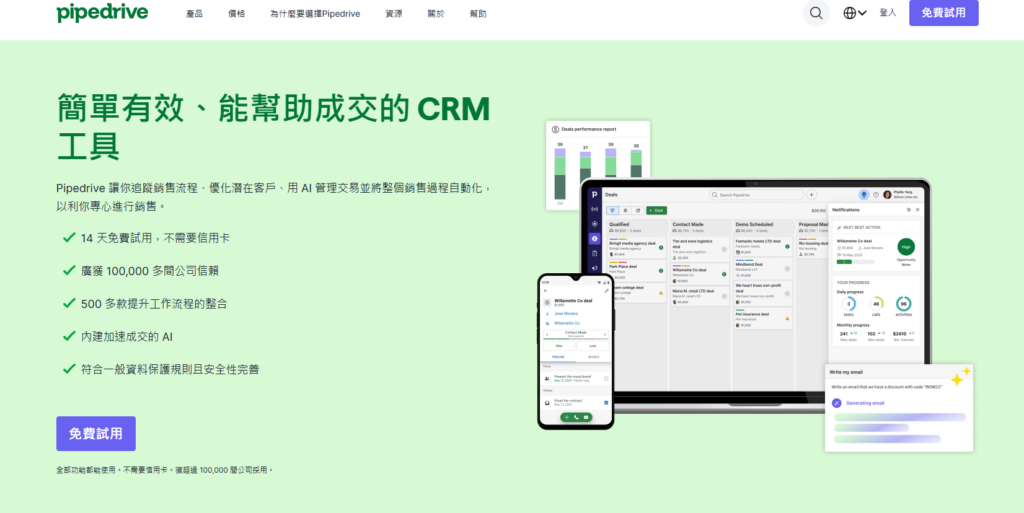 10 款 CRM 销售管理软件对比:适合企业销售团队的选型参考