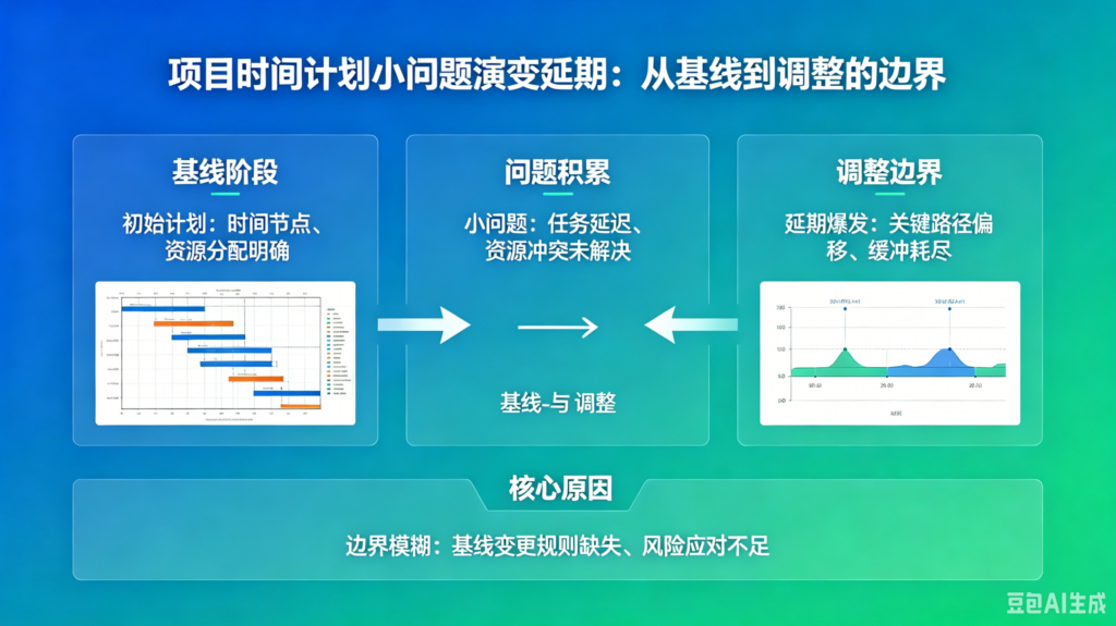 为什么项目时间计划里的小问题会变成延期：从基线到调整的边界