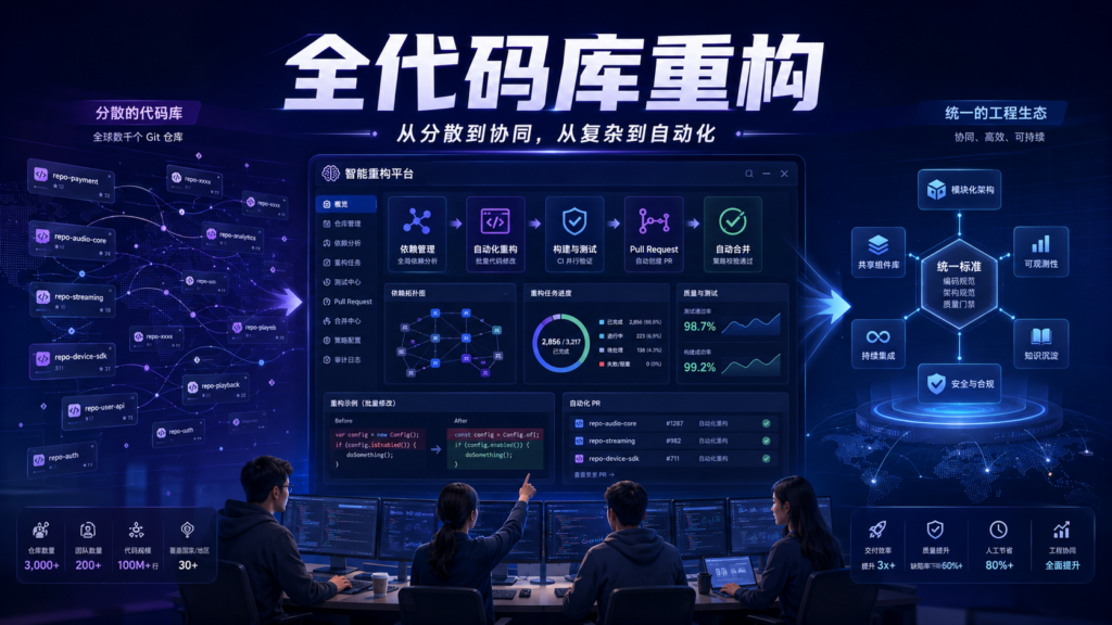 全代码库重构实践：大规模组件集群管理与自动化代码变更