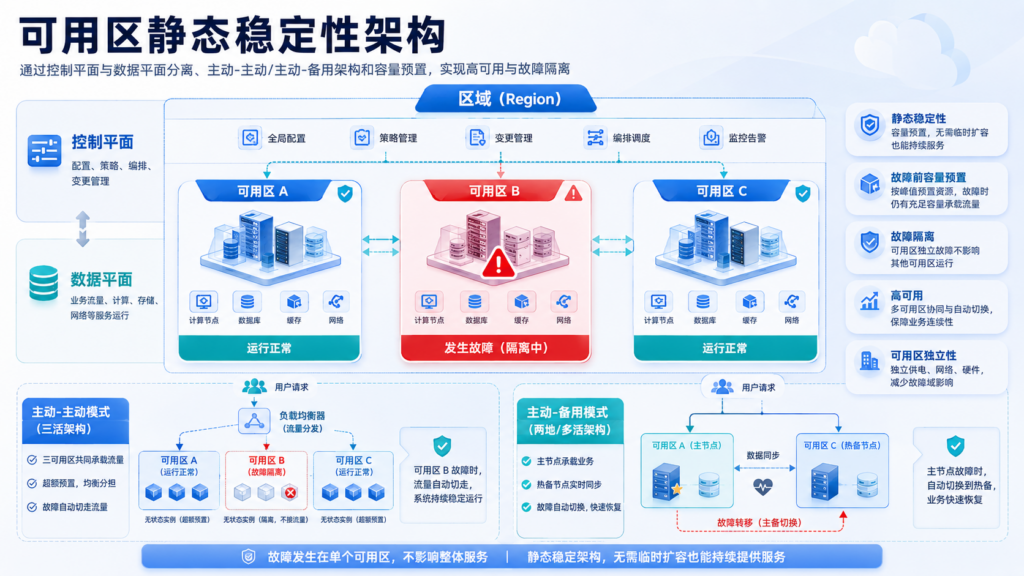 可用区静态稳定性架构：如何提升云服务高可用性