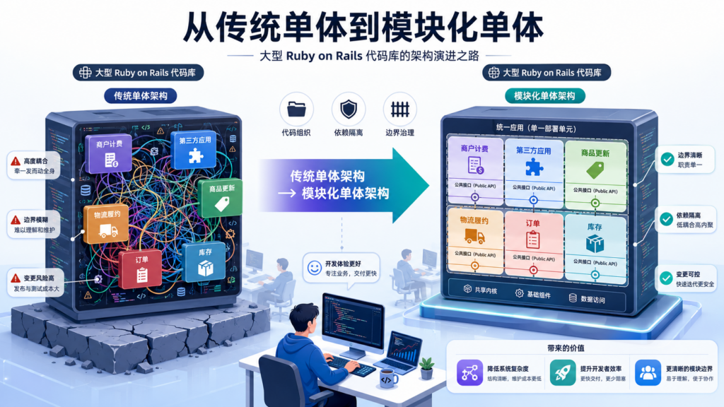 单体架构拆解实践:从单体到模块化单体,提升开发者效率