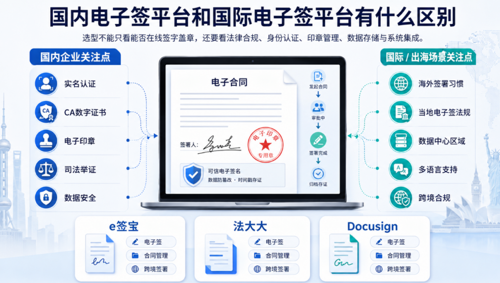 2026年国内外电子签平台对比：3款代表性产品横评